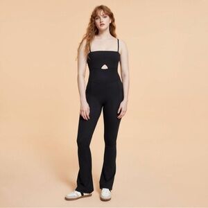 Blogilates -  Women's Peekaboo Flare Active Jumpsuit - Black